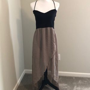 Black and Beige High low dress
